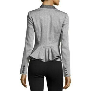 L.A.M.B. Gray Linen Blend Peplum Blazer 6